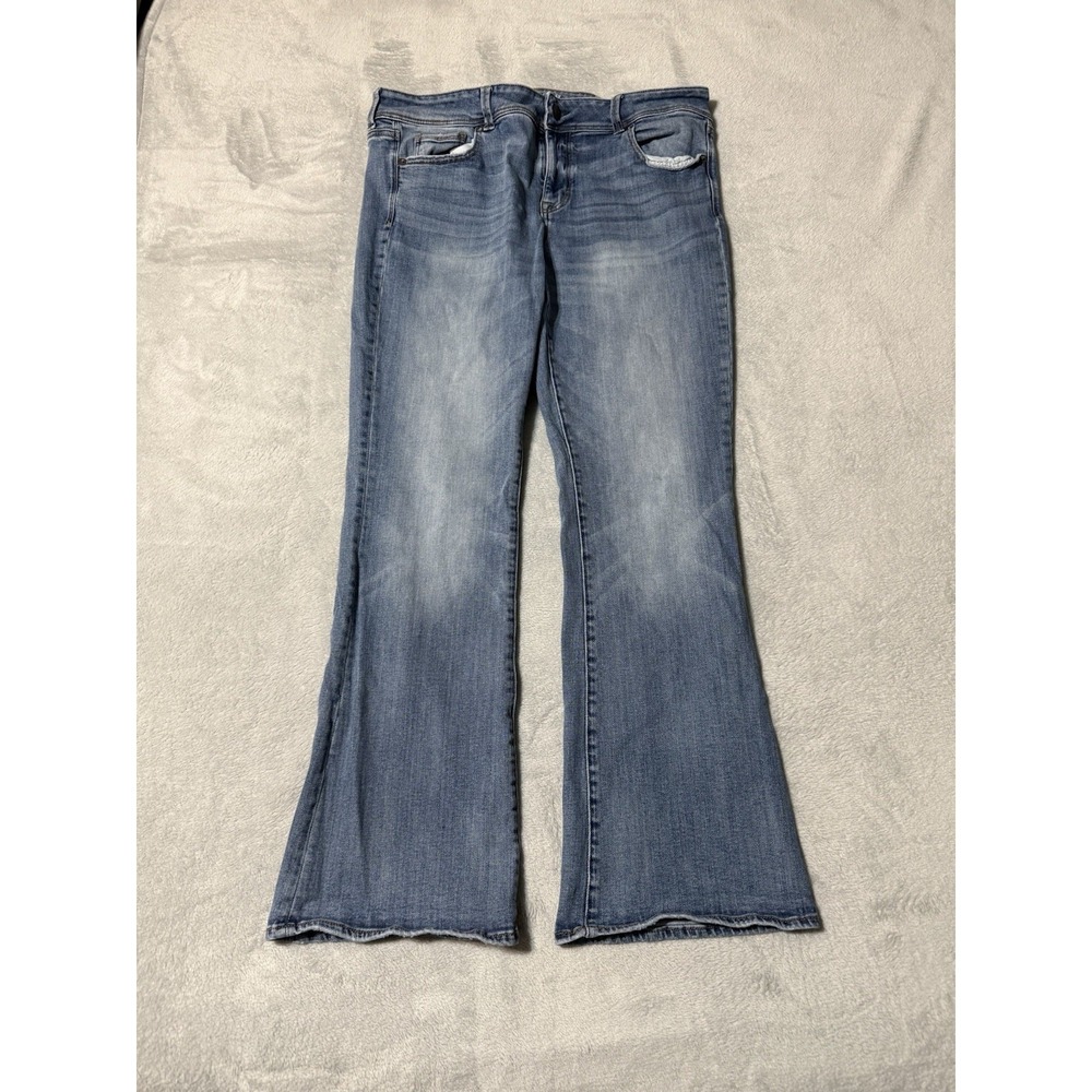 American Eagle Jeans Womens 16 Blue Kick Boot Denim Bootcut 35x30